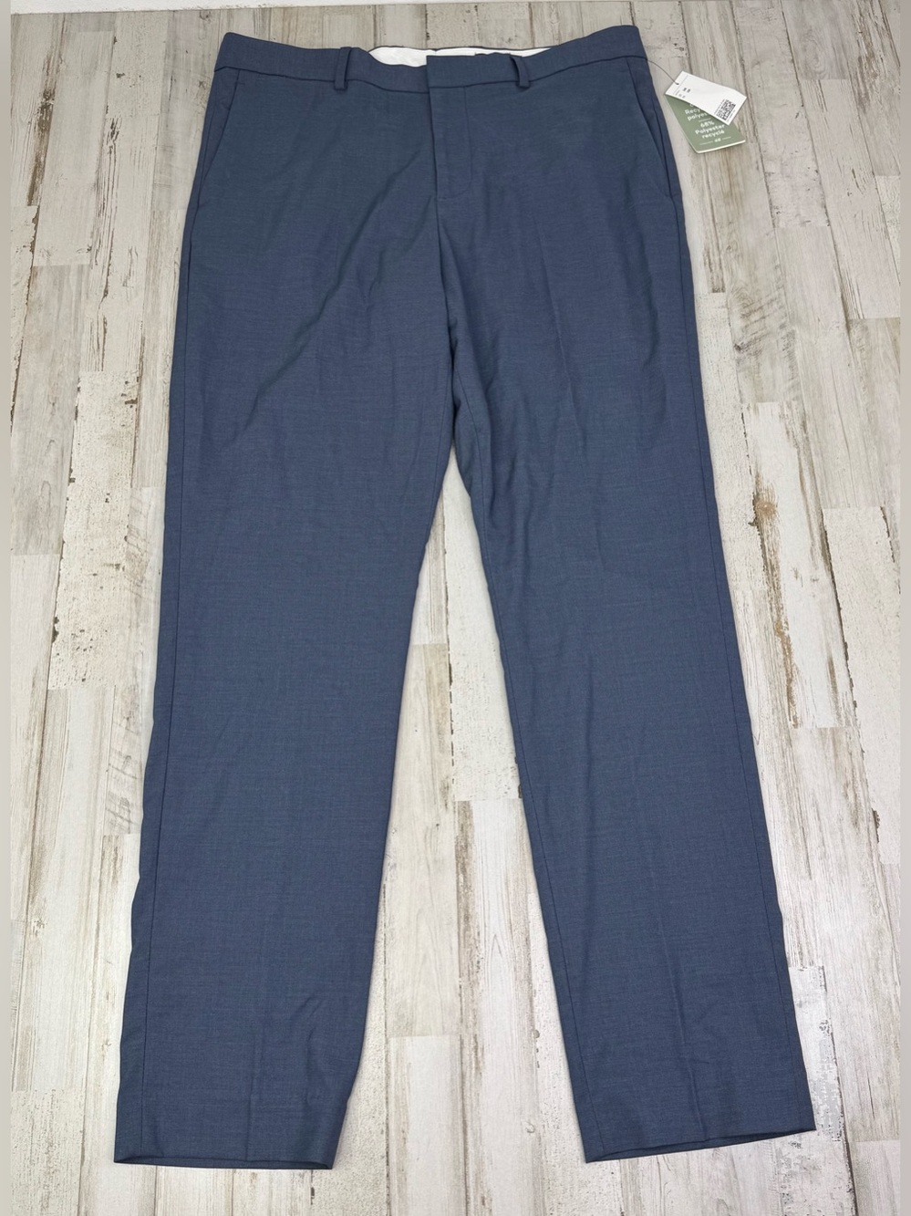 H&M Mens Slim Fit Dress Pants 36R (36x31) Stretch Blue
